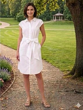 Mexx White Cotton Midi Shirt Dress size large
